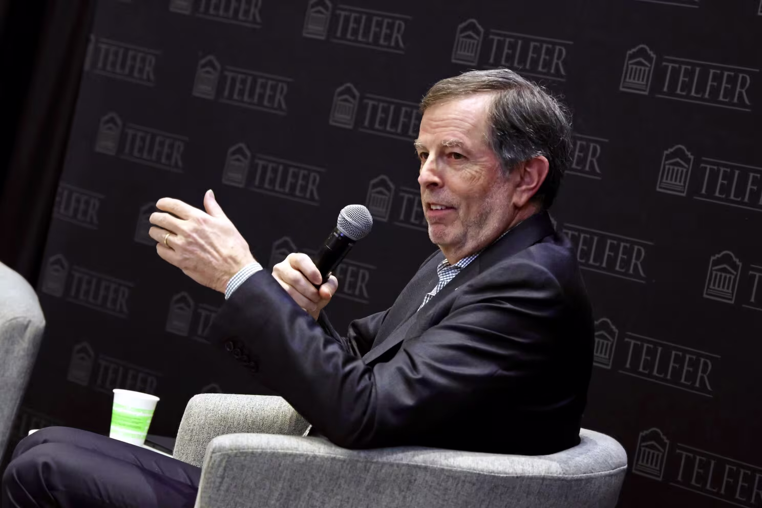 Featured guest Roger Greenberg seen answering questions from students at an inaugural event hosted by the University of Ottawa's Telfer School of Management and its student-run Real Estate Club. Photo by Caroline Phillips