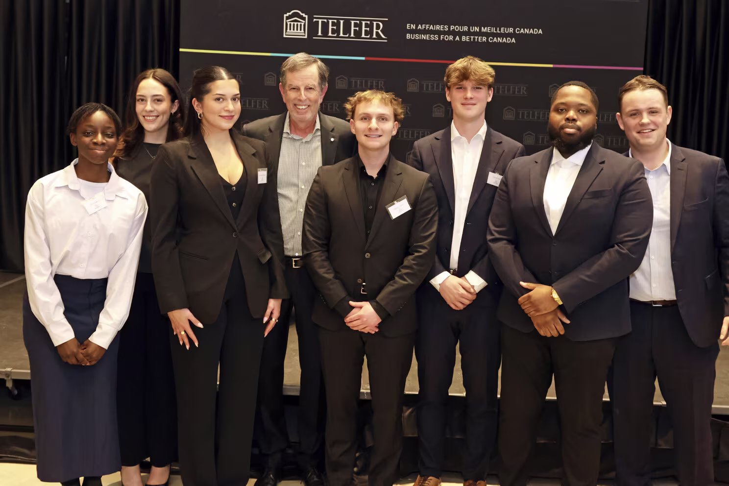 Roger Greenberg with committee members from the University of Ottawa Real Estate Club. From left, Lily Omakor, Alexia Dumouchel, Ines Furimsky, Greenberg, Matteo Catana, Keiran Tew, Daniel Mulaja and Jacob Seifried. Photo by Caroline Phillips