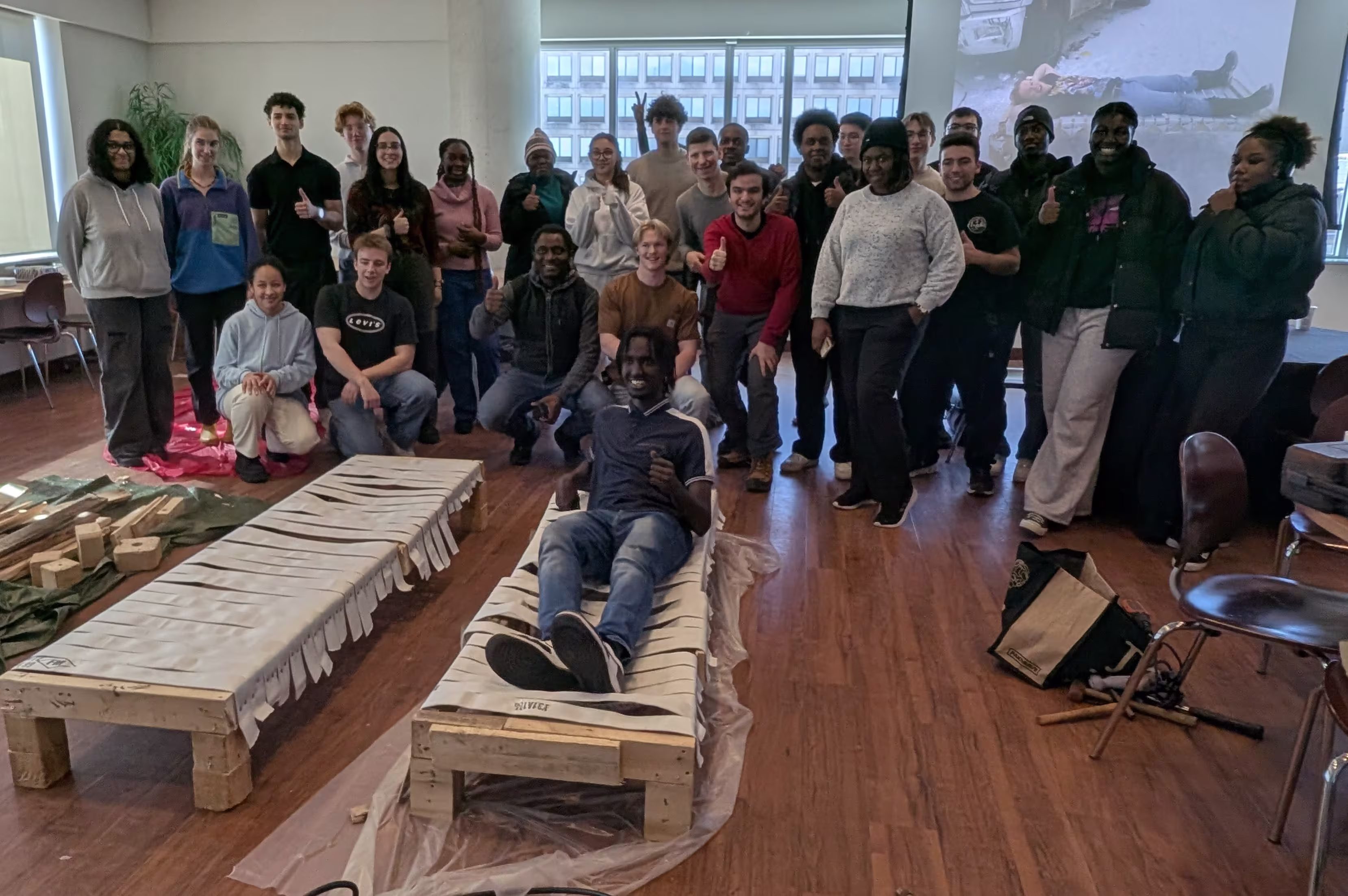 During a worskhop with the Upcycling club, participants built colts with old fire hoses.