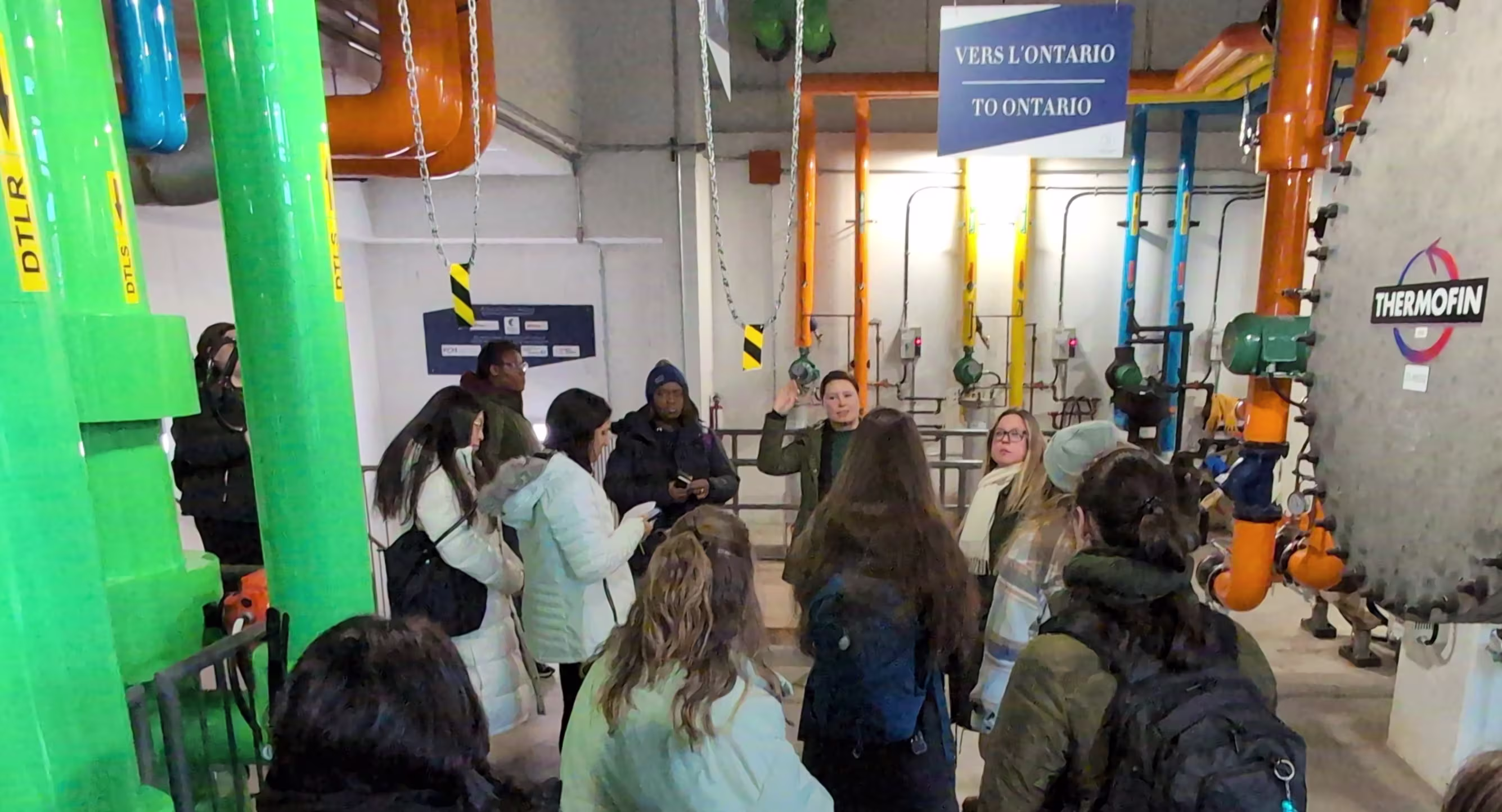 A group of students visits Zibi, a unique development on the Ottawa River