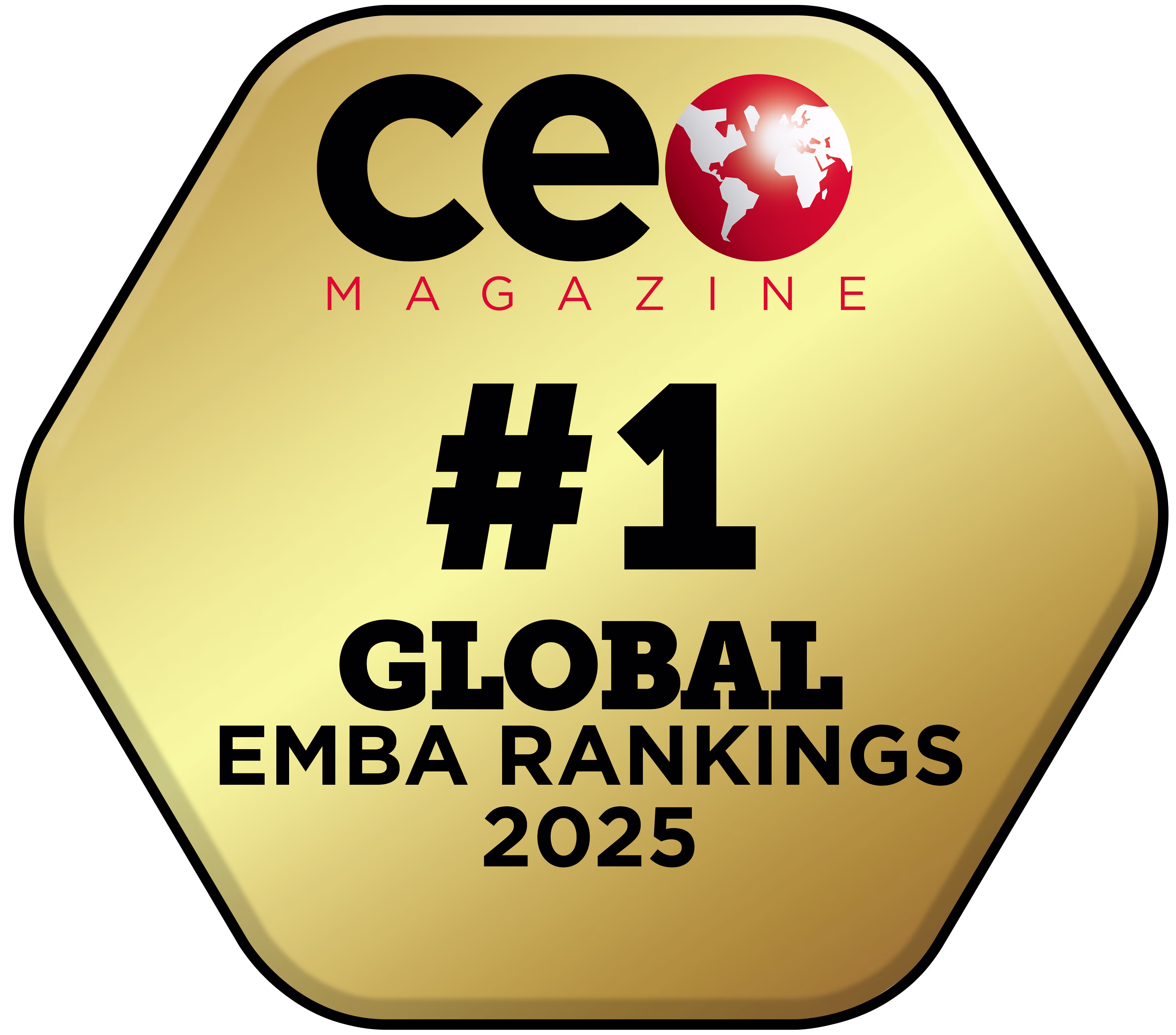 CEO Magazine's golden badge depicting the #1 Global Executive MBA position