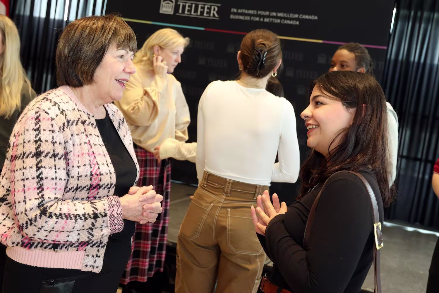 Anne McLellan in discussion with students at the 2025 Better Canada Youth Forum.