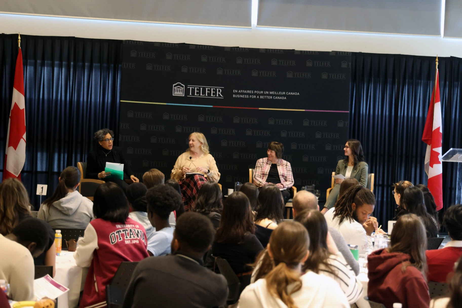 From left, Justine Hendricks, Lisa Raitt, Anne McLellan and Daniel Wilson. Photo by Caroline Phillips