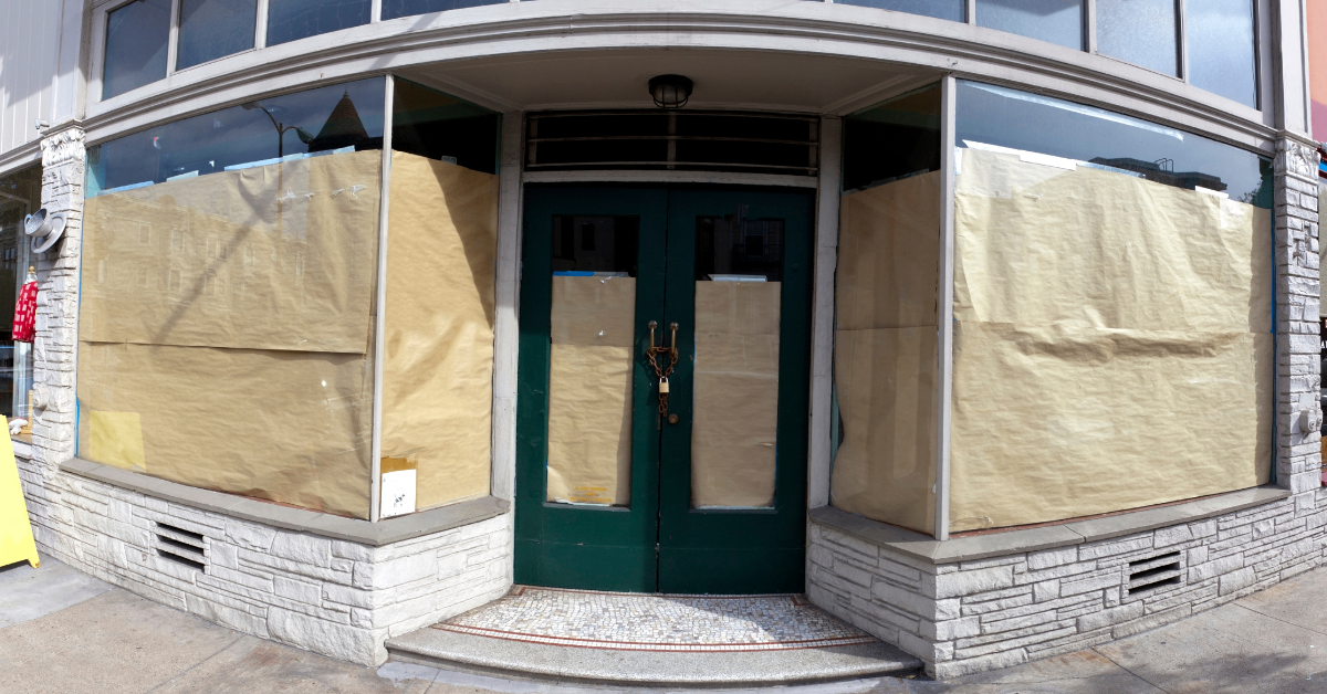 out of business storefront
