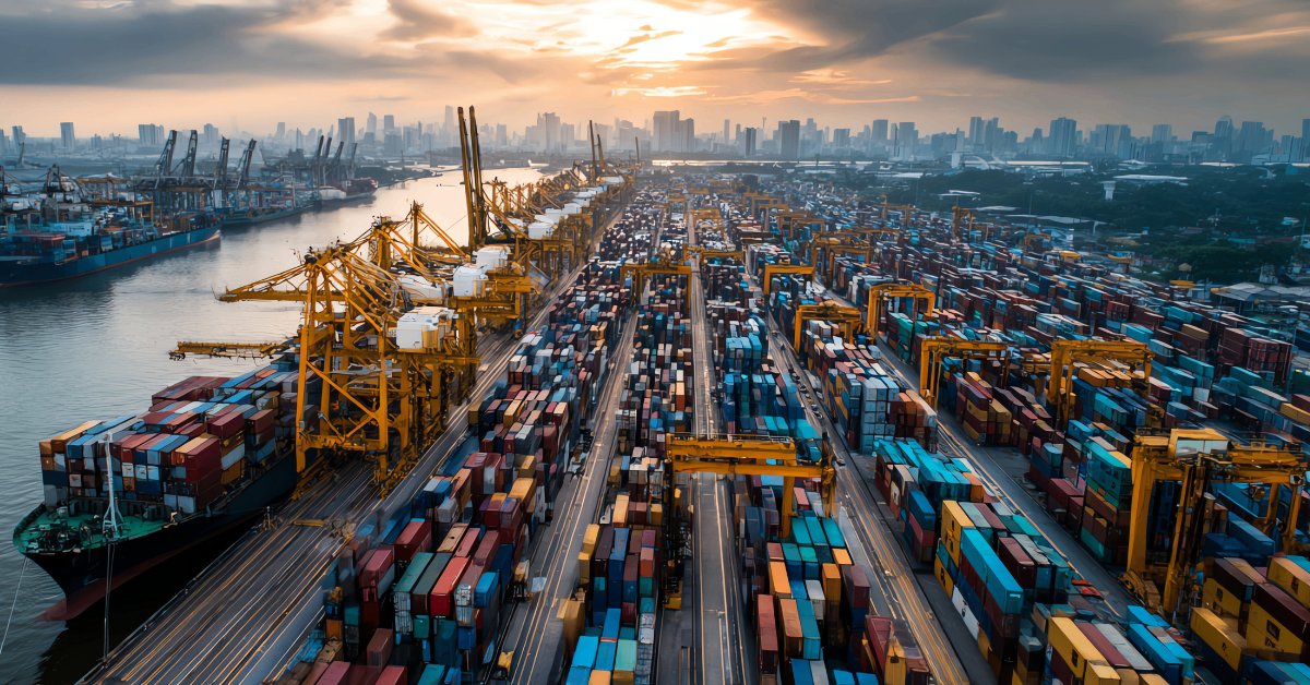 conteneurs d'expédition de la chaîne d'approvisionnement