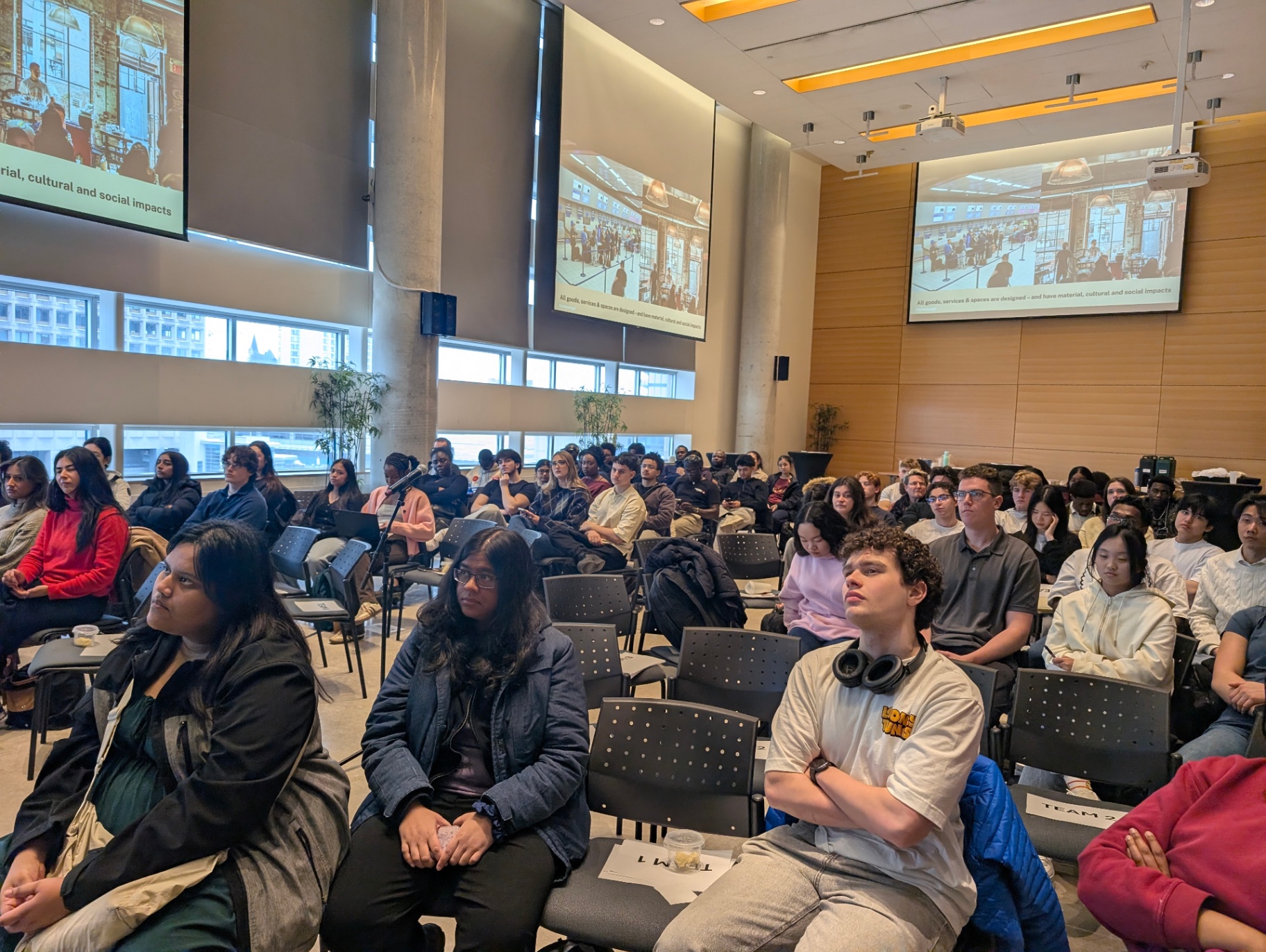 Large group of students