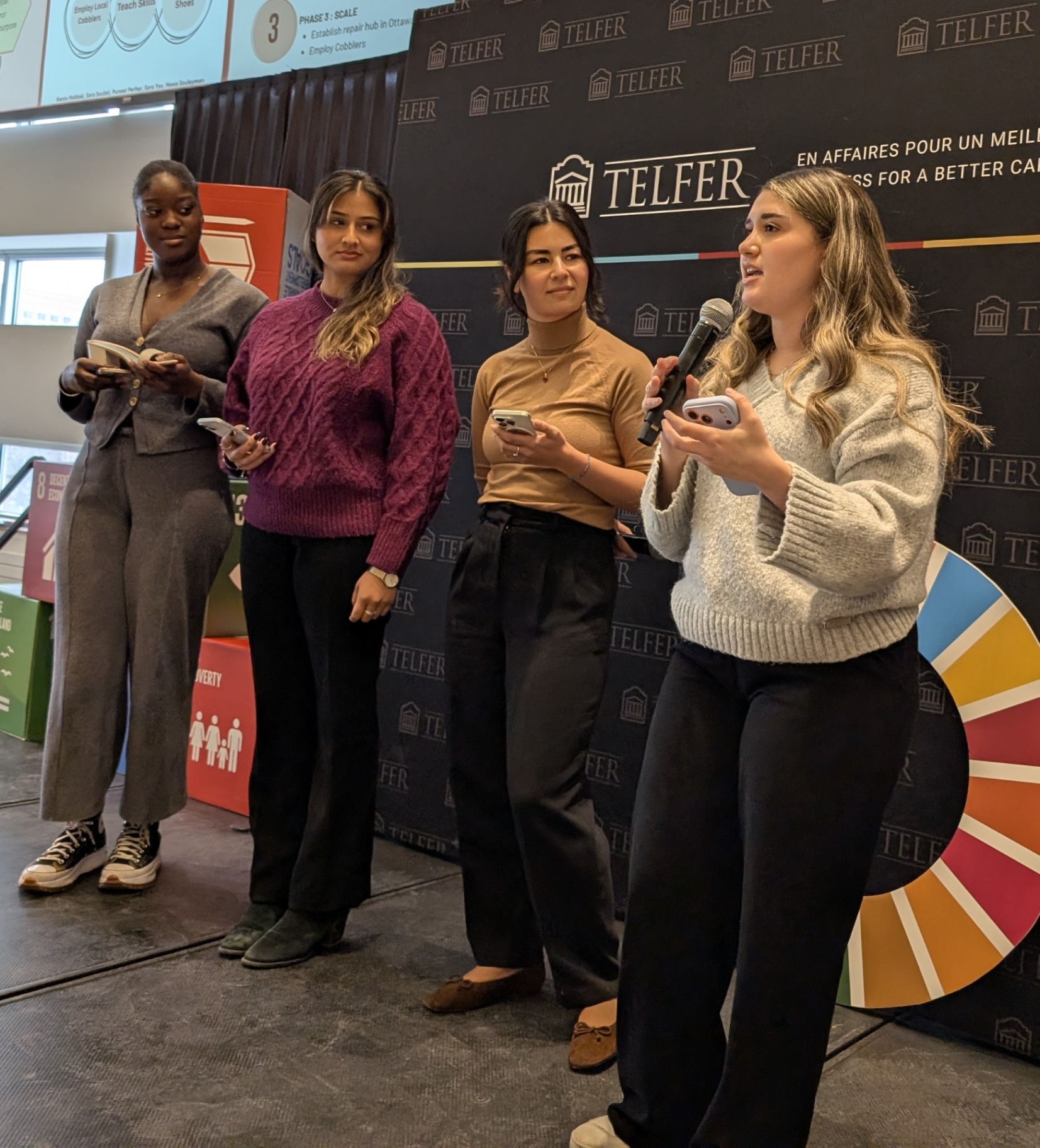 Group of students presenting