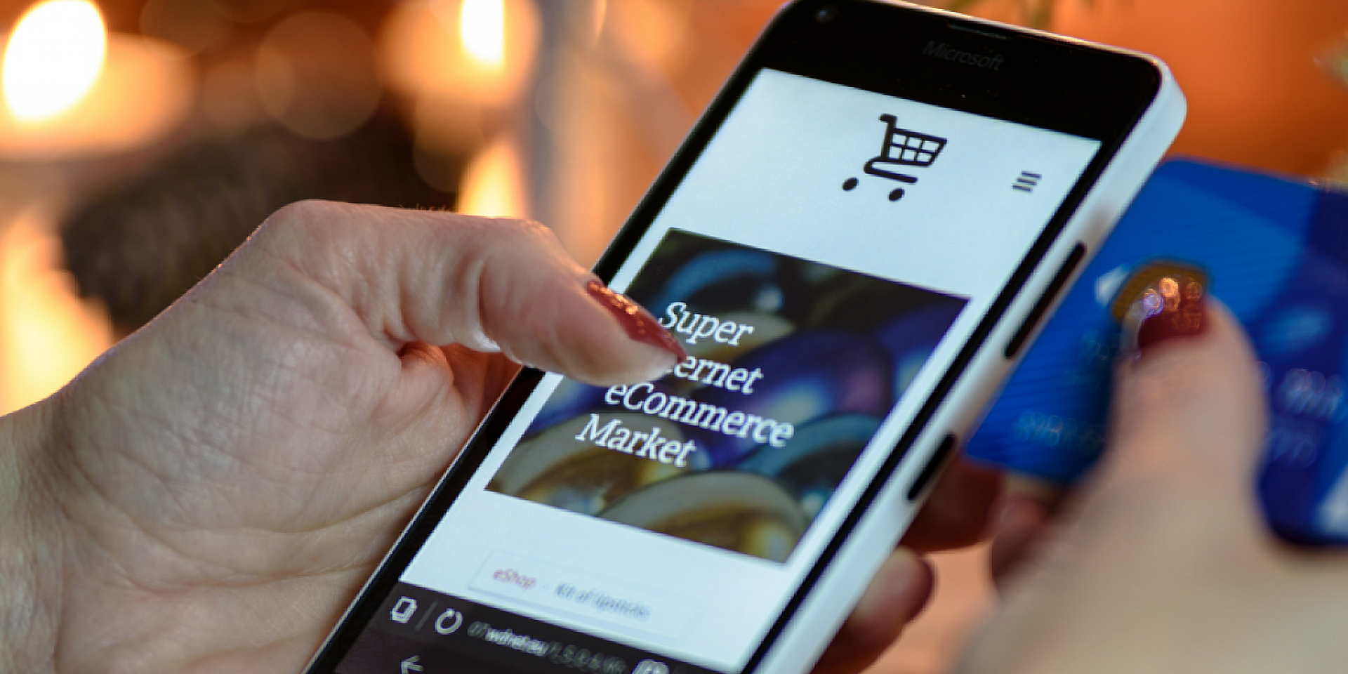 a person looking at a ecommerce website on their phone