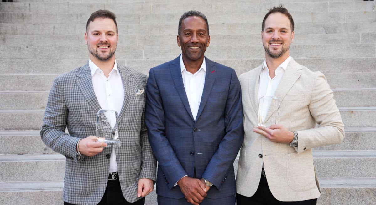 Chris and Michael Weatherhead with Dean Brutus