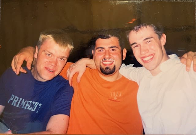 Todd Shannon & Gareth Musico posing for a photo with a friend.