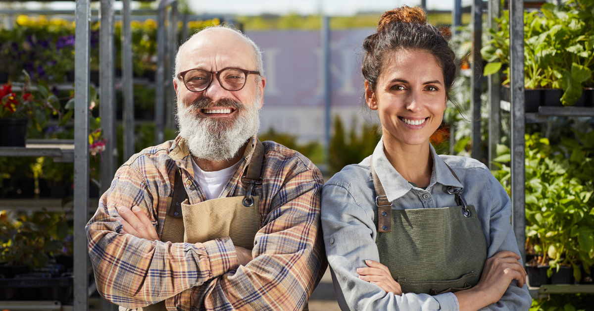 homme et femme à la jardinerie