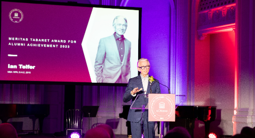 Ian Telfer at the Meritas Tabaret award ceremony