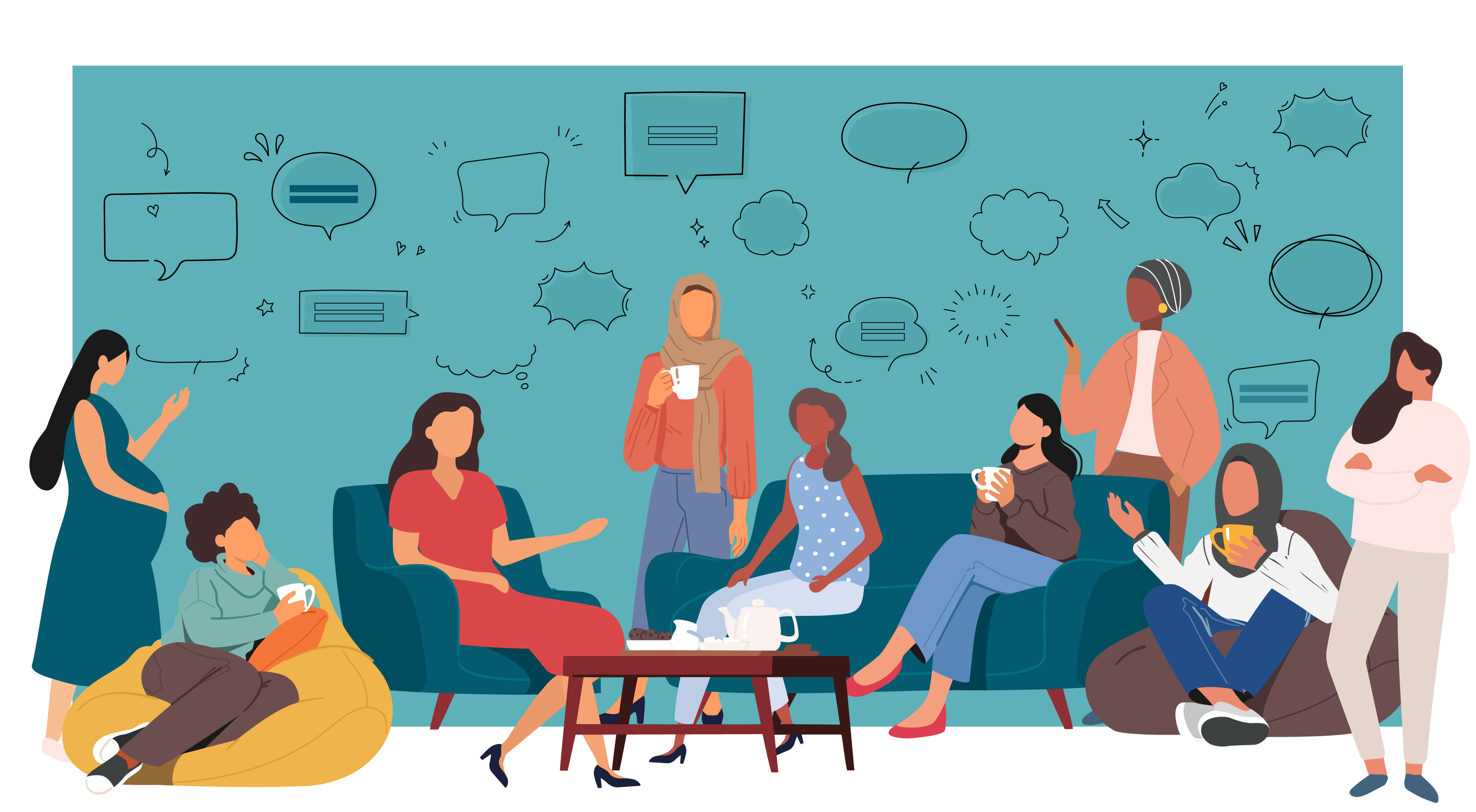 Illustration d'un groupe de femmes
