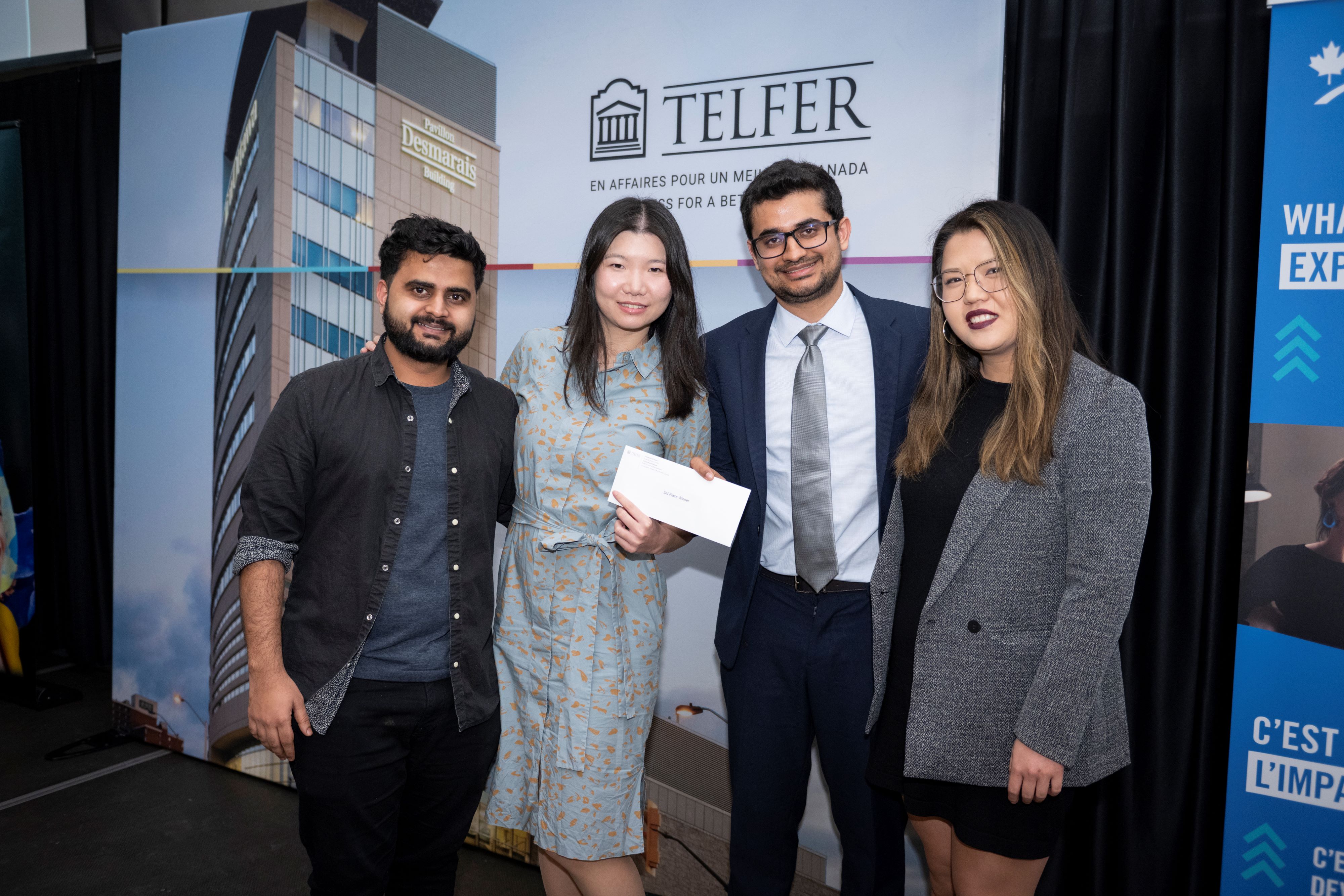 John Molson School of Business MBA team with their 3rd place prize.