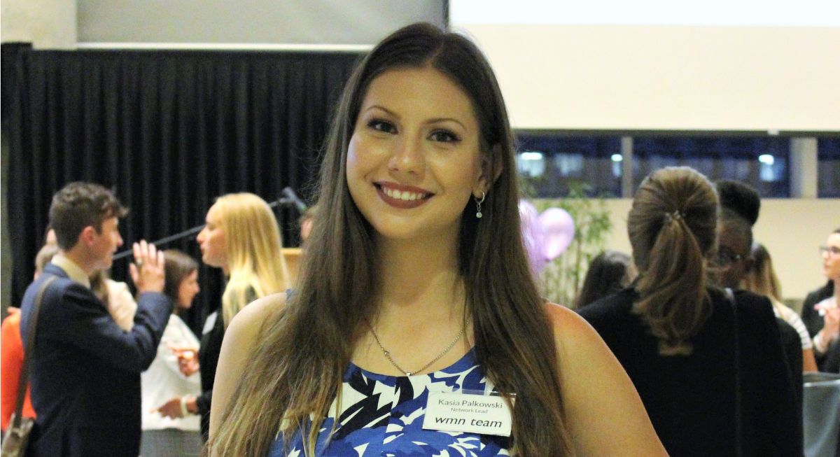 Kasia at a networking event