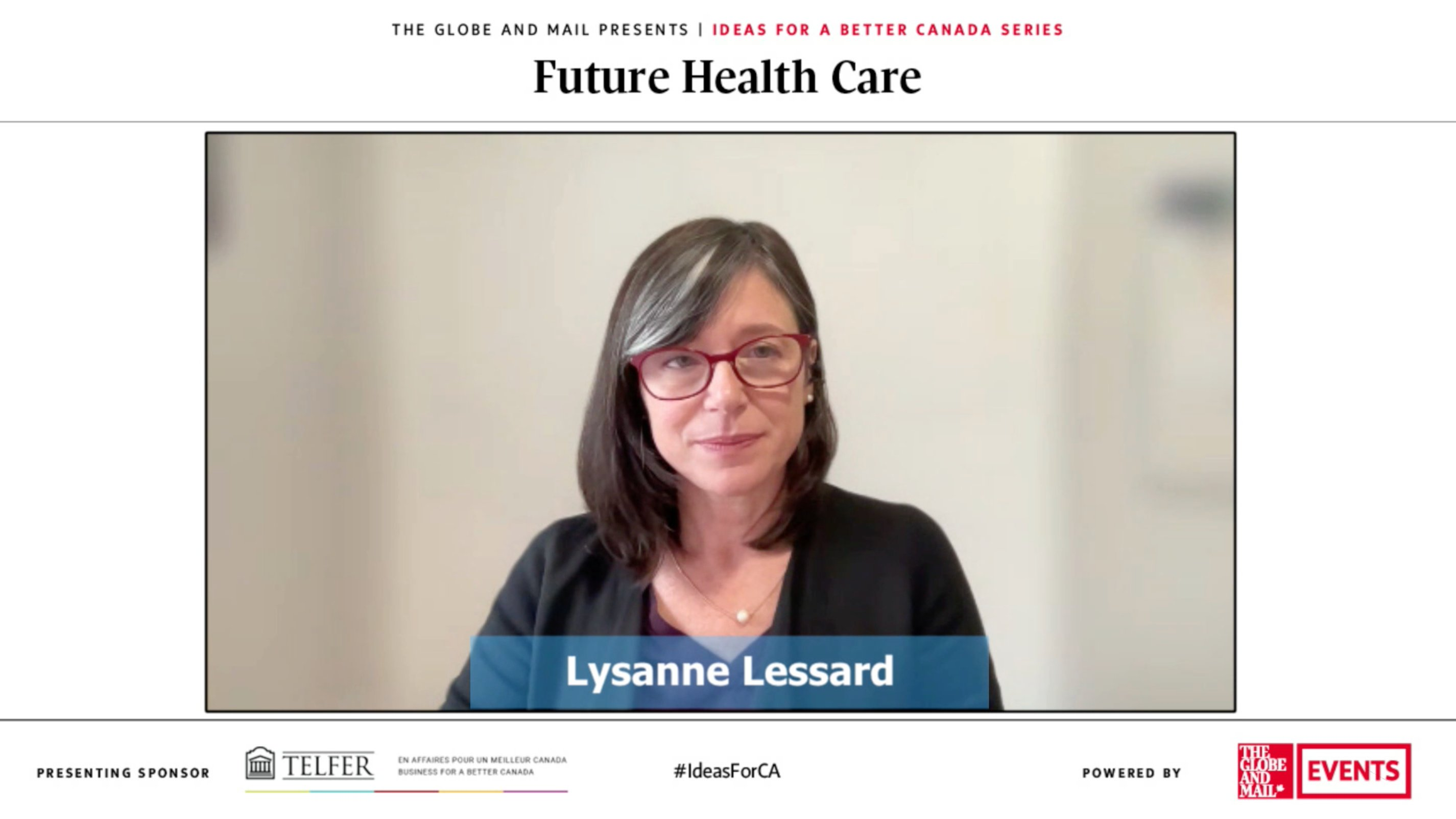 Lysanne Lessard speaking during the Globe and Mail event