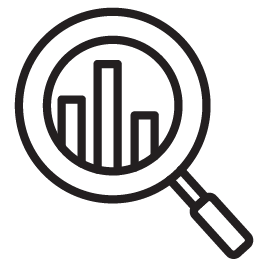 Magnifying glass with data bars