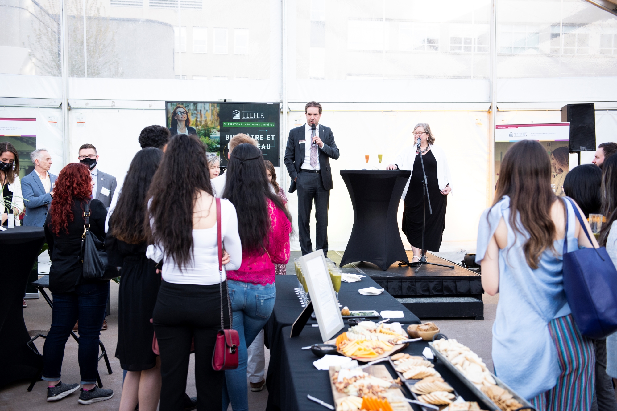 Matt Archibald speaking at the career center event