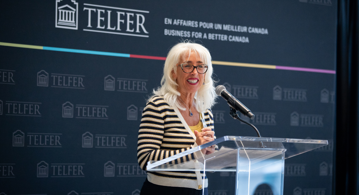 Patricia Saputo speaking at Telfer School of Management