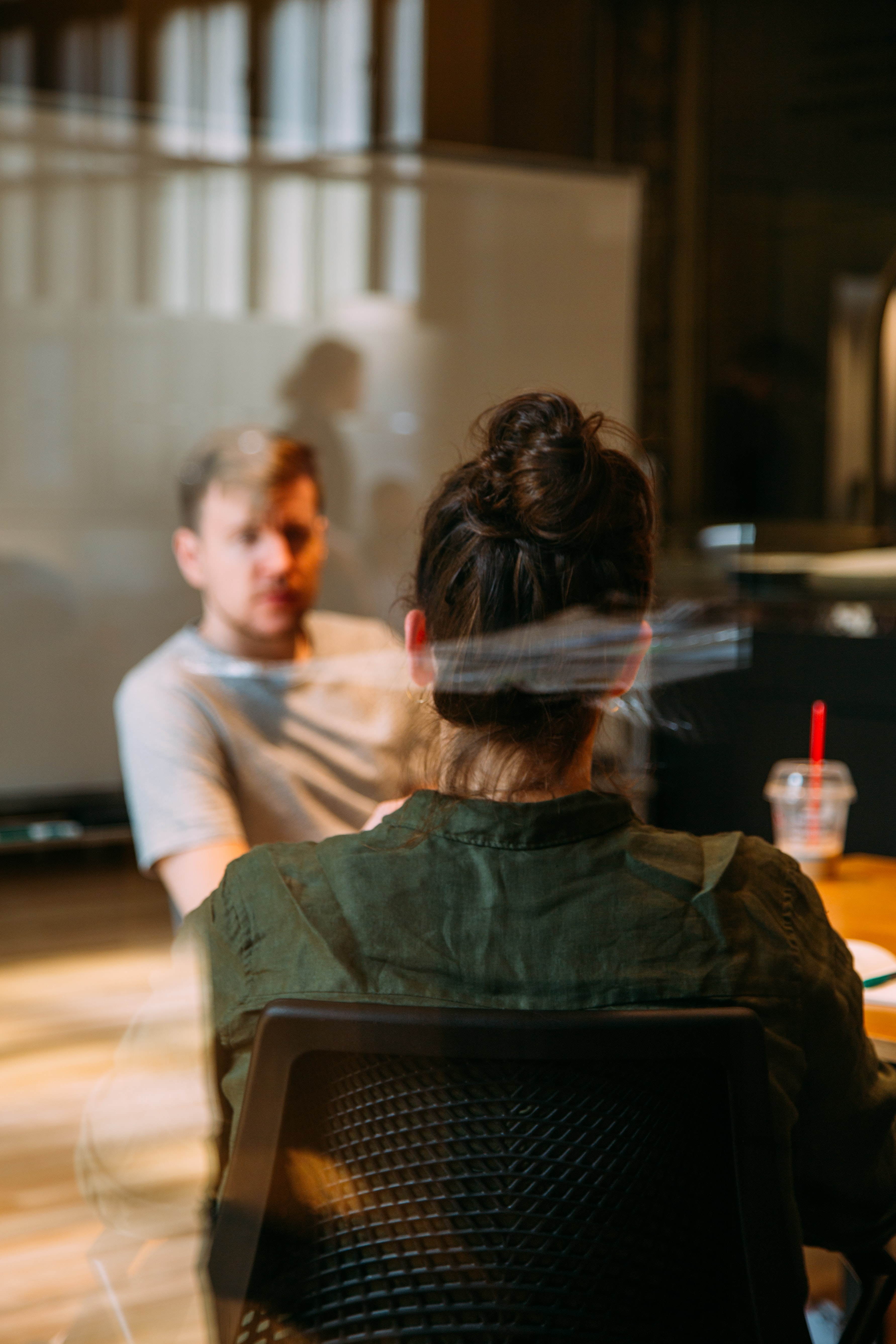 People in an interview
