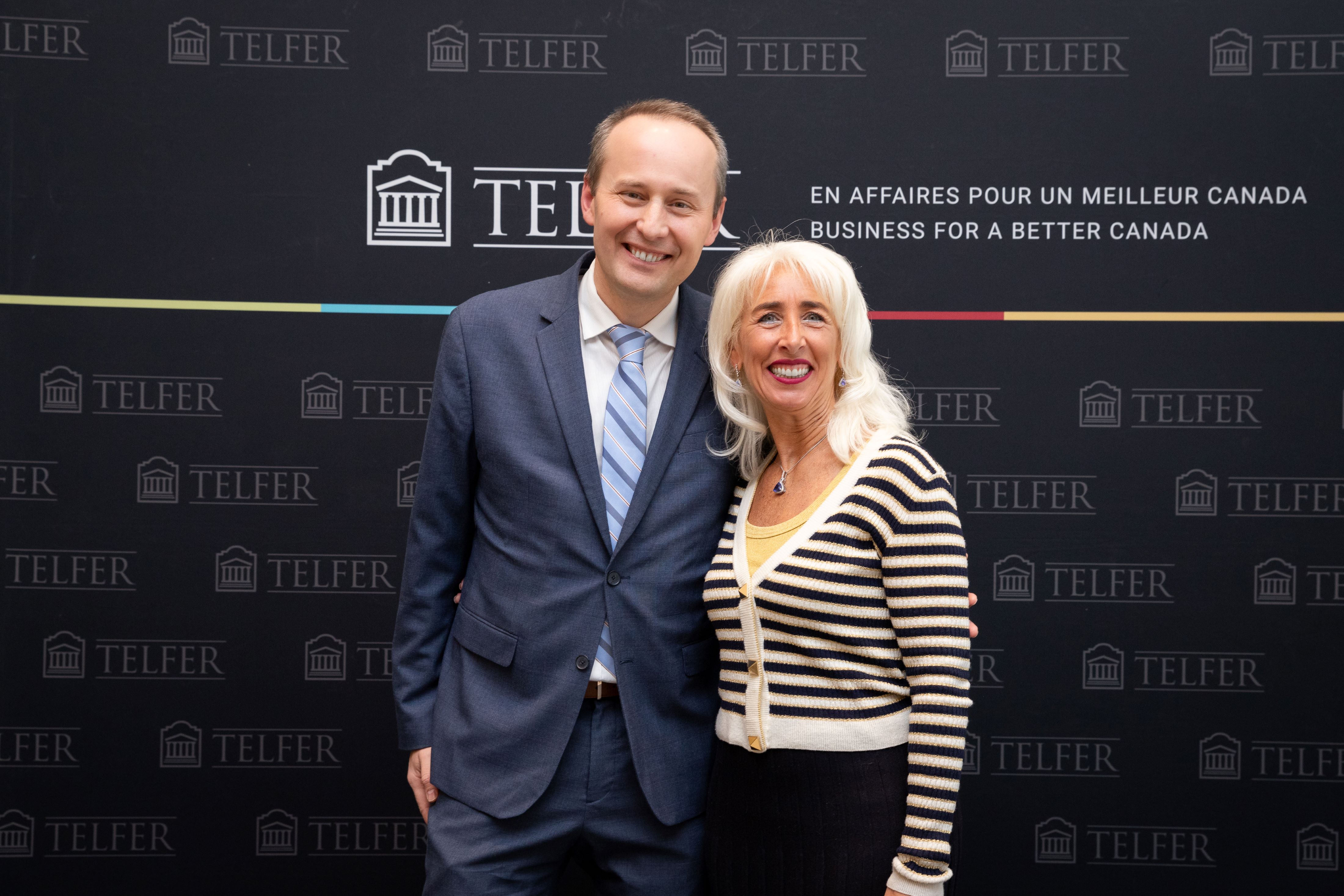 Professor Peter Jaskiewicz with Patricia Saputo, at a donor recognition event at Telfer School of Management