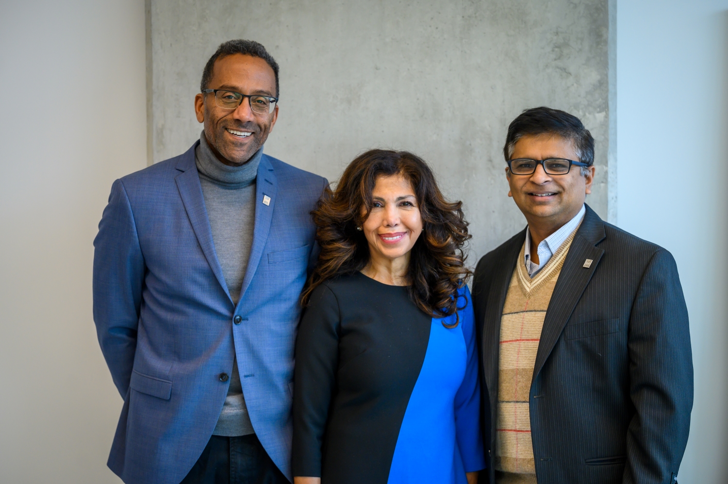 Stéphane Brutus, Dean of the Telfer School of Management; Ana María Peredo, Professor and CRC in Social and Inclusive Entrepreneurship; Shantanu Dutta, Vice-Dean (Research)