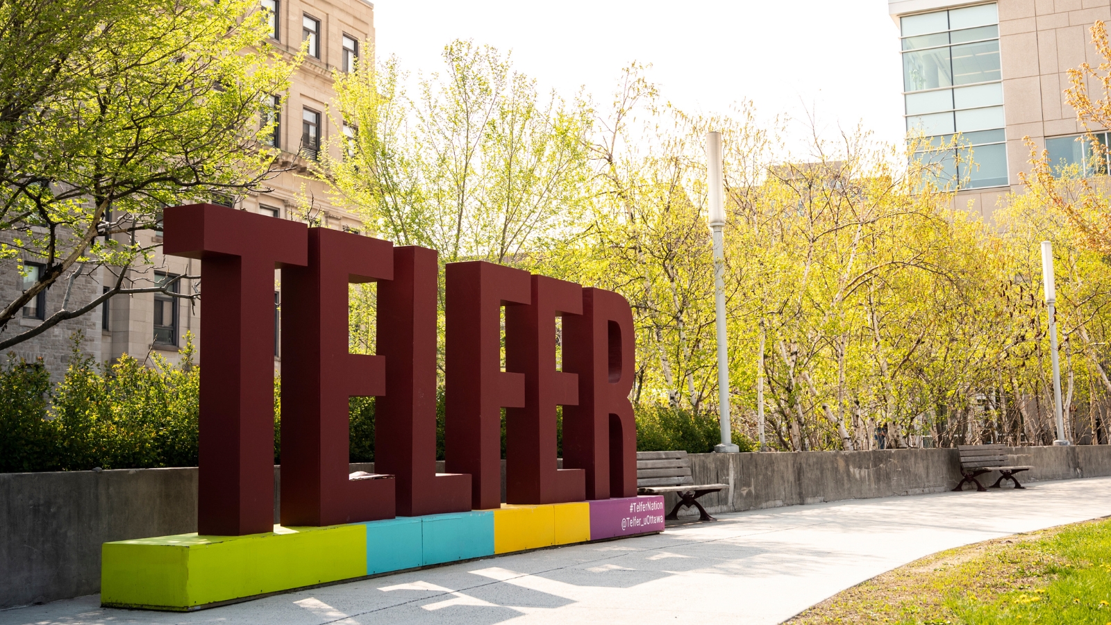 Telfer Sign at the Desmarais Building