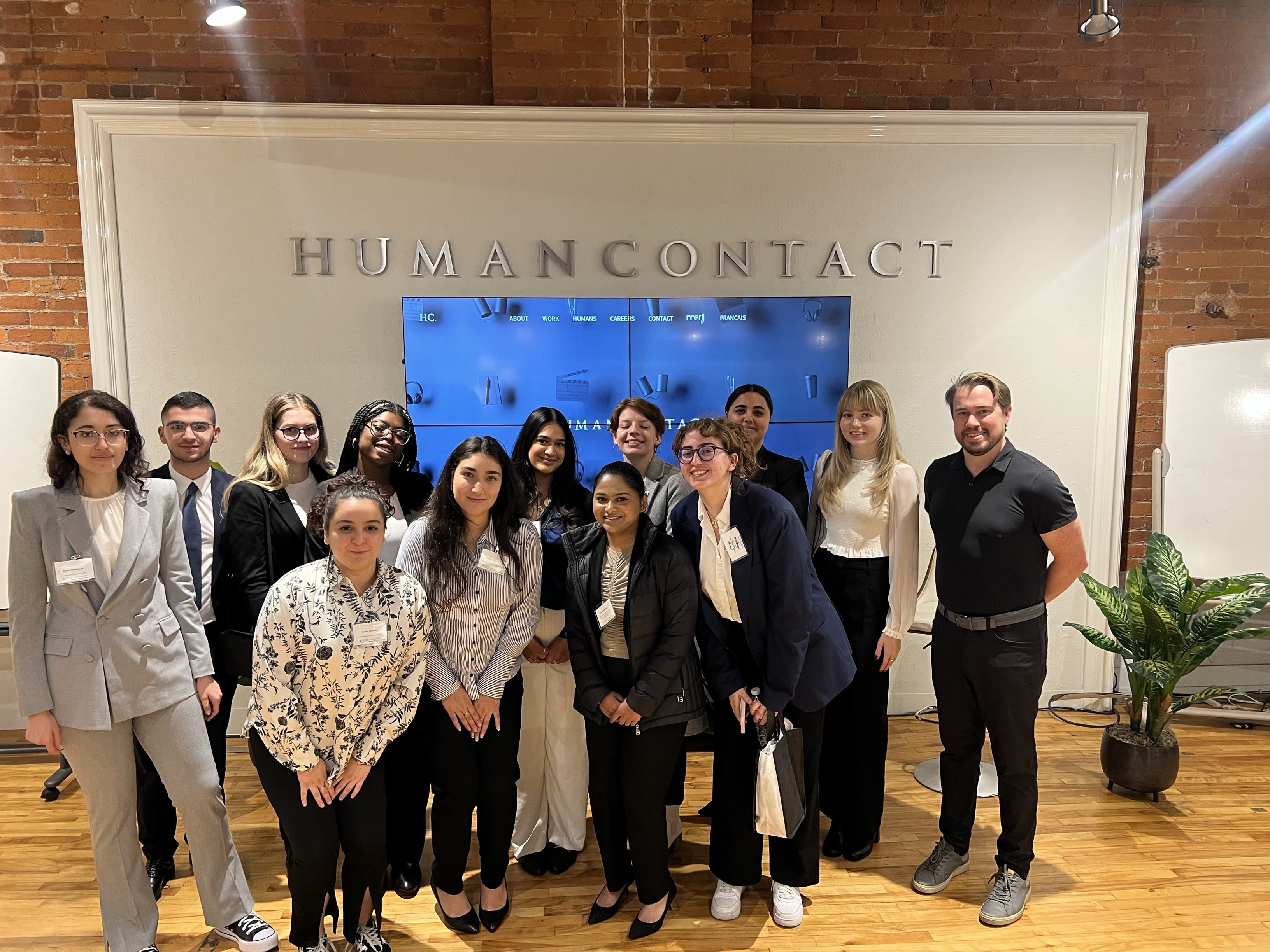 Telfer students with Todd Shannon at the Humancontact office.