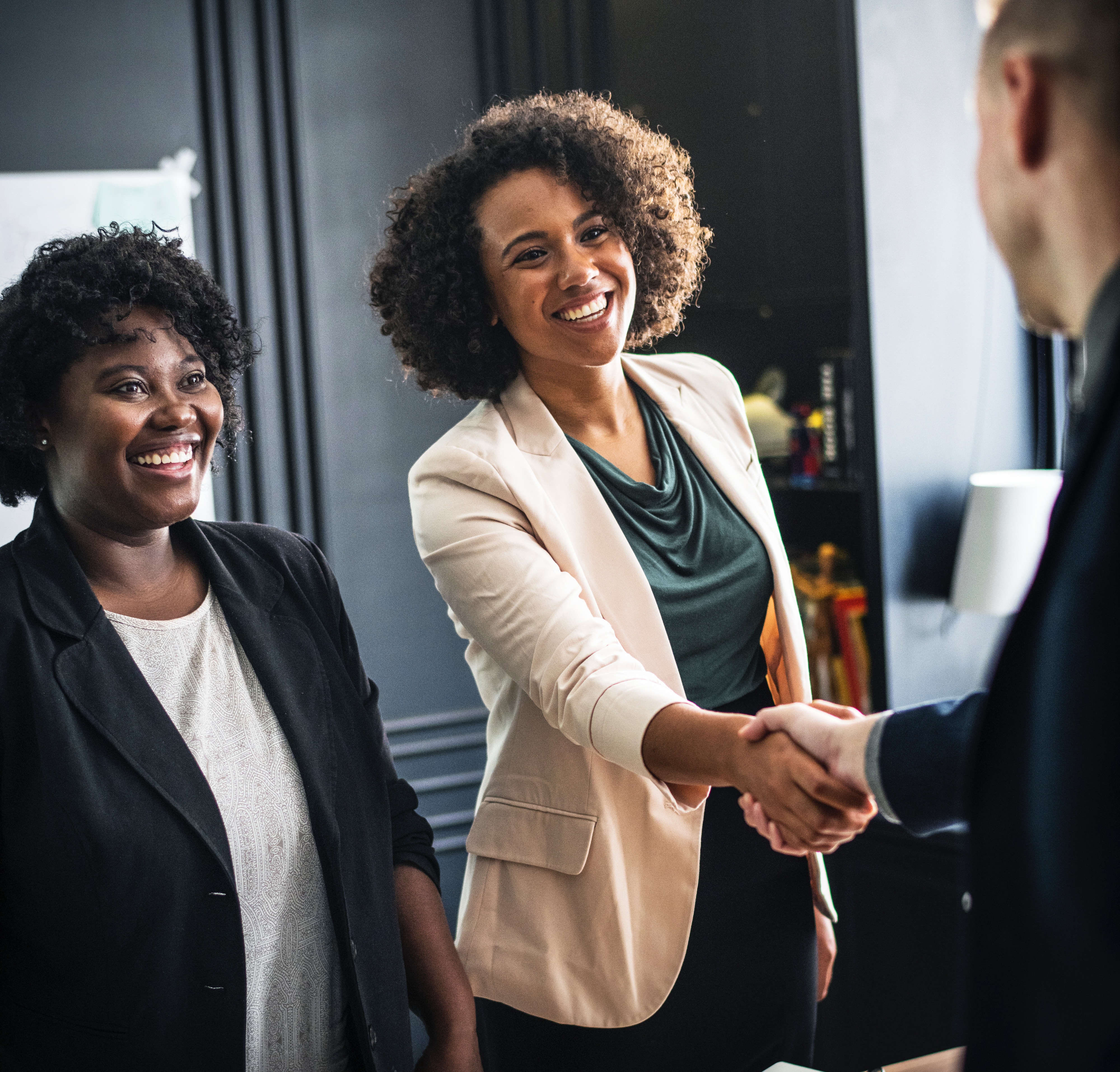 Two person exchanging a handshake