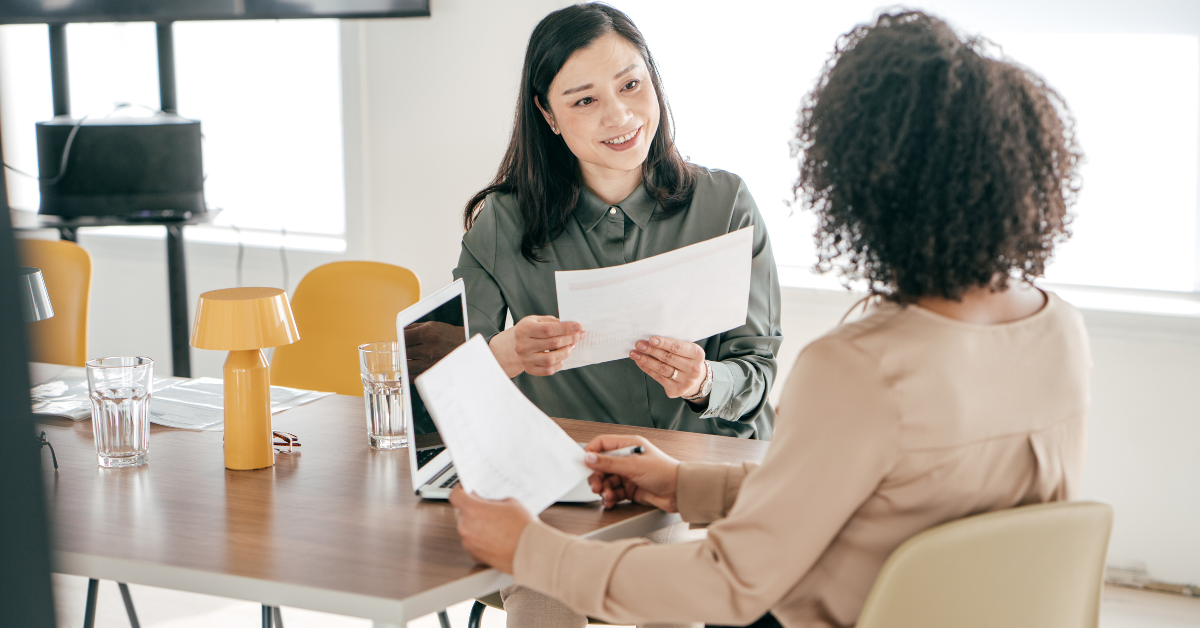 Two women in interview