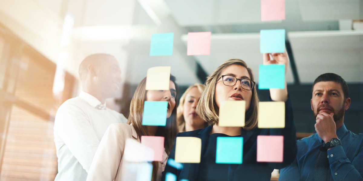 A group of people brainstorming ideas