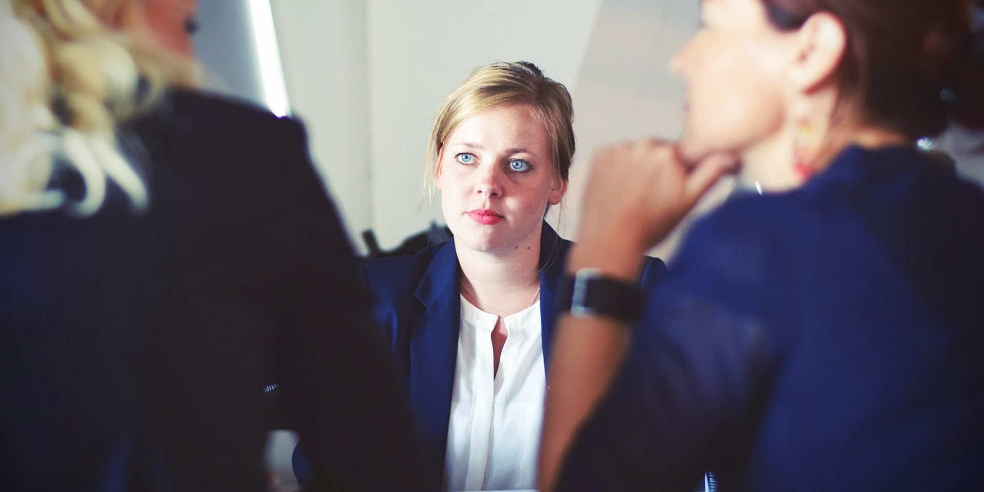 Woman in an interview